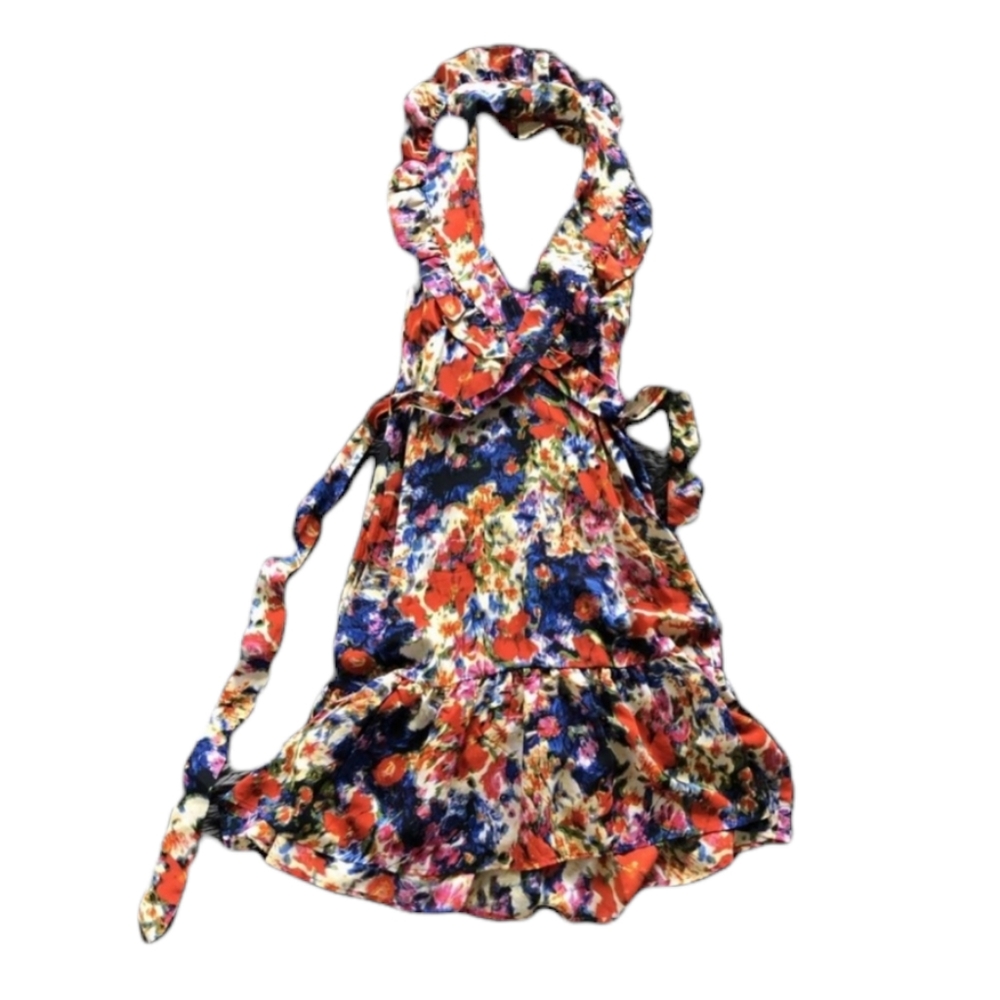 Anthropologie Postella Romantic Feminine Ruffled Halter Dress Med Bare Back